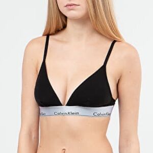 Calvin Klein Black Bralette Triangle Black White Logo Cotton M Bra Sleep Lounge